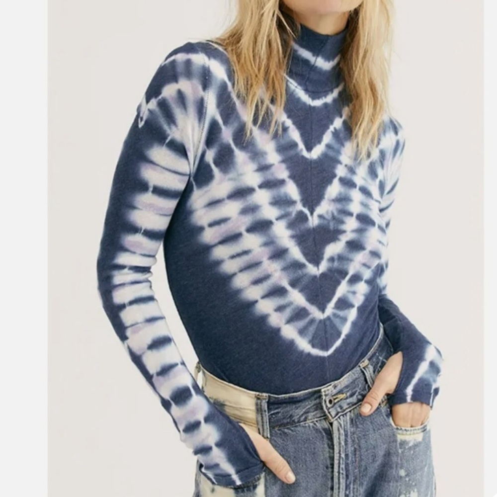 Free People Tie Dye Turtleneck Size: xs